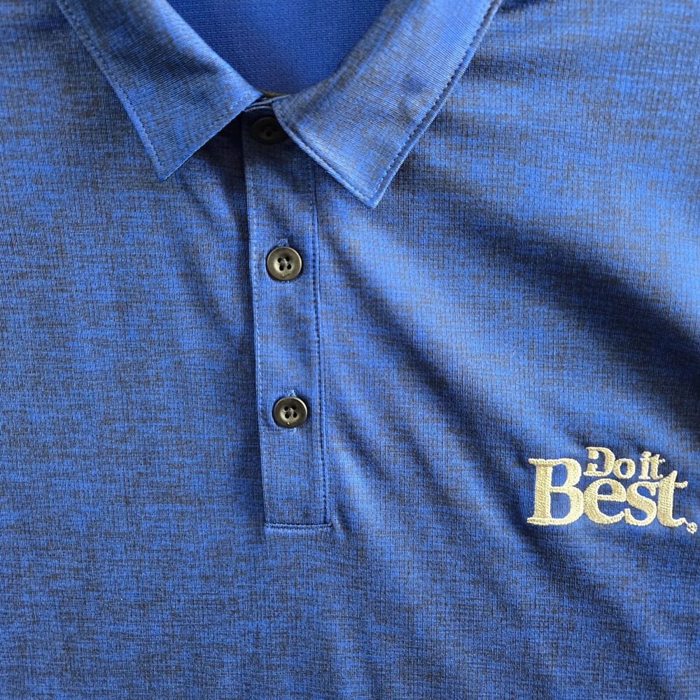 Nike Golf Men's Size 2XL Dri-fit Short Sleeve 1/4 Button Blue Black Breathable - Picture 6 of 9